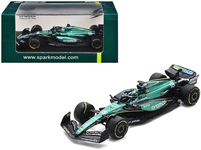 Aston Martin AMR24 #18 Lance Stroll Formula One F1 Saudi Arabian GP 2024 1/64 Diecast Model Car Spark Y381