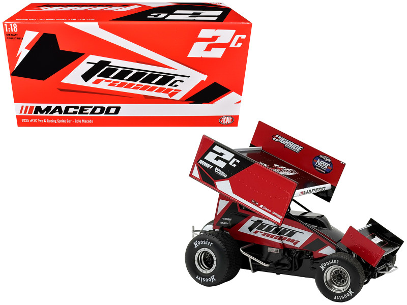 Winged Sprint Car #2C Cole Macedo Two C Racing 2025 1/18 Diecast Model Car ACME A1825014