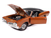 1966 Pontiac GTO Copper Blaze Metallic with Black Vinyl Top Hemmings Muscle Machines July 2024 Cover Car American Muscle Series 1/18 Diecast Model Car Auto World AMM1346