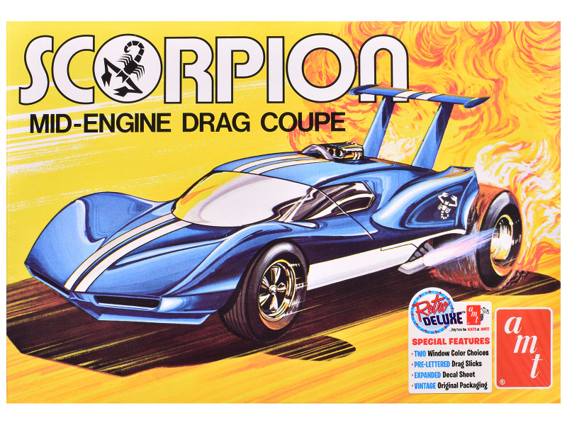 Skill 3 Model Kit Scorpion Mid-Engine Drag Coupe 1/25 Scale Model AMT AMT1501