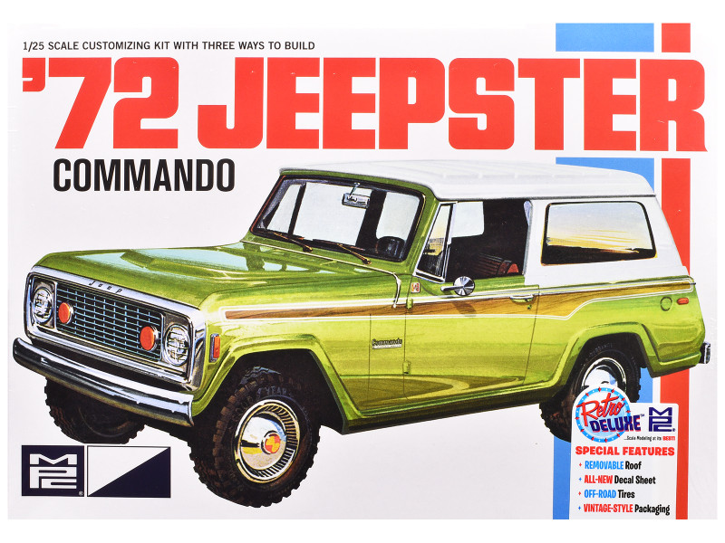 Skill 2 Model Kit 1972 Jeep Jeepster Commando 1/25 Scale Model MPC MPC1021