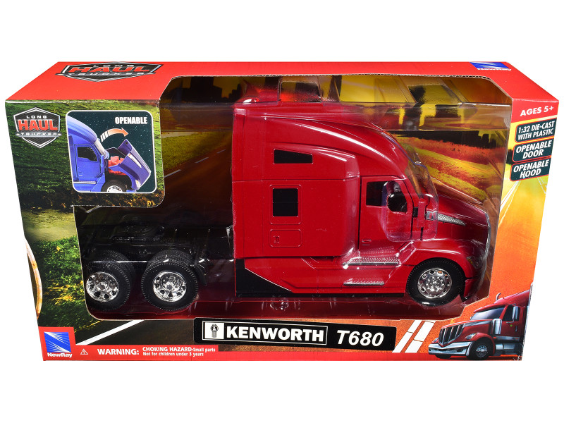 Kenworth T680 Truck Tractor Red Long Haul Truckers Series 1/32 Diecast Model New Ray 11073