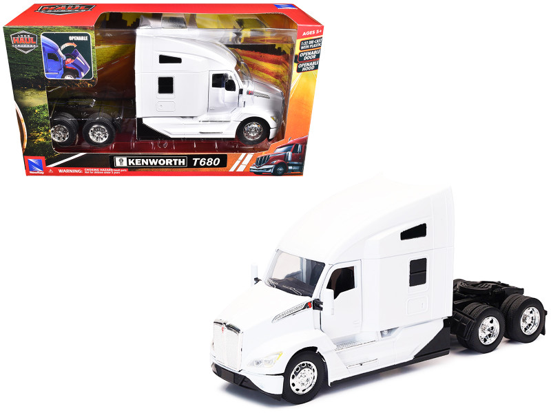 Kenworth T680 Truck Tractor White Long Haul Truckers Series 1/32 Diecast Model New Ray 11093
