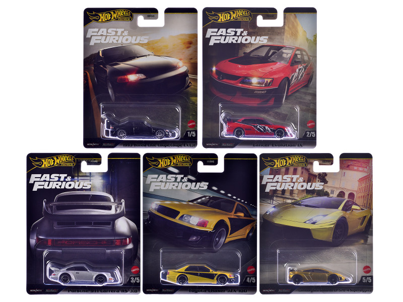 Fast & Furious 2024 5 piece Set H Diecast Model Cars Hot Wheels