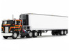 Peterbilt 352 COE 86 Sleeper and 40' Vintage Trailer with Reefer Black with Stripes 1/64 Diecast Model DCP/First Gear 60-2156Peterbilt 352 COE 86 Sleeper and 40' Vintage Trailer with Reefer Black with Stripes 1/64 Diecast Model DCP/First Gear 60-2156