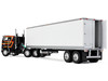 Peterbilt 352 COE 86 Sleeper and 40' Vintage Trailer with Reefer Black with Stripes 1/64 Diecast Model DCP/First Gear 60-2156