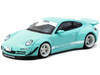 RWB 997 Lomianki Light Blue with White Stripes Hobby64 Series 1/64 Diecast Model Car Tarmac Works T64-057-LO