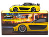 Mazda RX 7 VeilSide Fortune7 RHD Right Hand Drive Yellow and Black Global64 Series 1/64 Diecast Model Tarmac Works T64G-075-YE