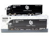 Mitsubishi Fuso Super Great Truck RHD Right Hand Drive with Transporter Liberty Walk Black Truck64 Series 1/64 Diecast Model Car Tarmac Works T64T-TL001-LBB