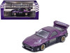 Mazda RX7 FC3S Pandem Rocket Bunny Kit Purple Metallic and Black 1/64 Diecast Model Car Inno Models IN64-RX7FCP-PB