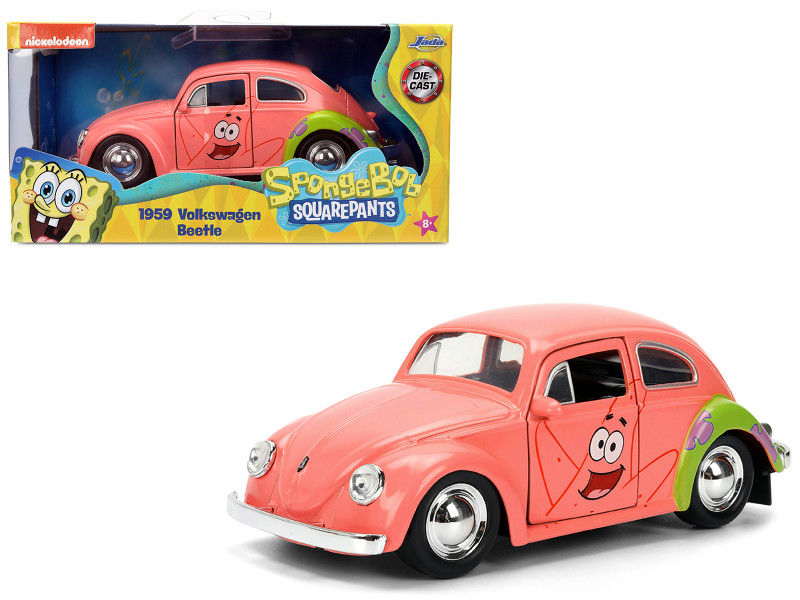 1959 Volkswagen Beetle Patrick Star Livery Pink SpongeBob SquarePants 1999 Current TV Series Hollywood Rides Series 1/32 Diecast Model Car Jada 35479
