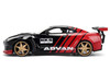 2009 Nissan GT R R35 Ben Sopra Advan Black and Red JDM Tuners Series 1/24 Diecast Model Car Jada 37022