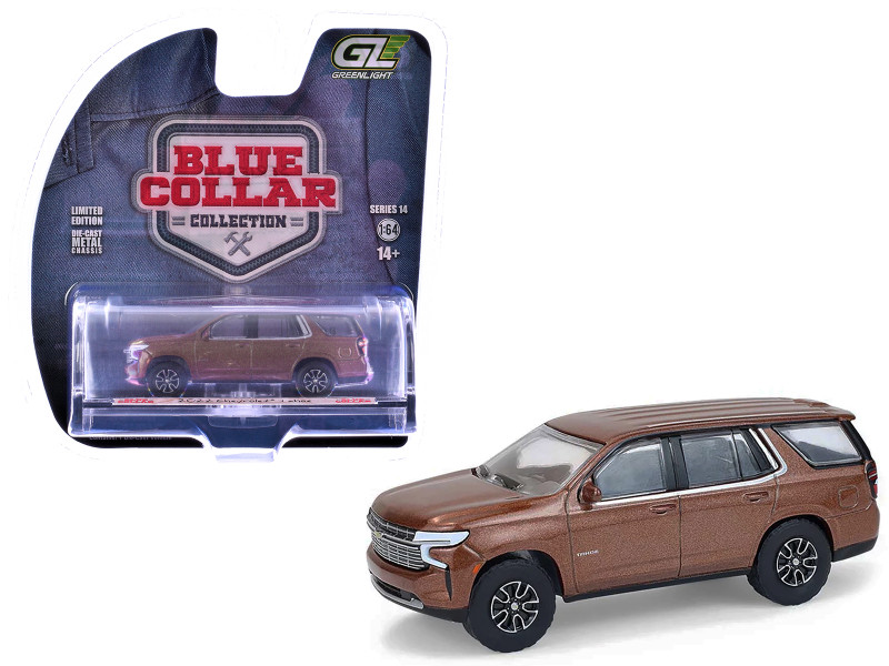 2022 Chevrolet Tahoe Auburn Metallic Blue Collar Collection Series 14 1/64 Diecast Model Car Greenlight 35300E