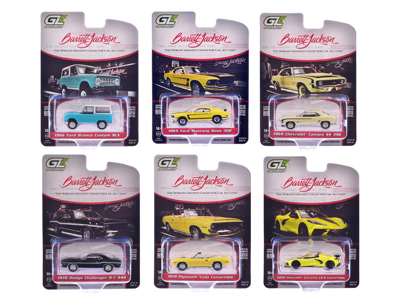 Barrett Jackson Series 15 Set of 6 Cars 1/64 Diecast Model Cars Greenlight 37320SET
