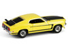 1969 Ford Mustang Boss 302 Bright Yellow with Black Hood and Stripes Barrett Jackson Series 15 1/64 Diecast Model Car Greenlight 37320B