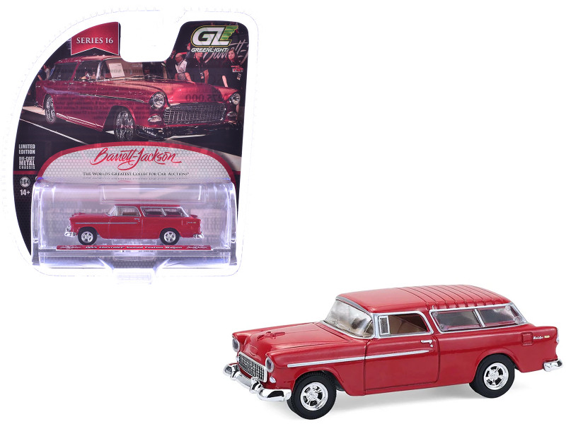 1955 Chevrolet Nomad Custom Wagon Red Barrett Jackson Series 16 1/64 Diecast Model Car Greenlight 37330A
