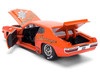 1971 Pontiac GTO Goat s Revenge Orange with Graphics Bigtime Muscle Series 1/24 Diecast Model Car Jada 36591