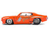 1971 Pontiac GTO Goat s Revenge Orange with Graphics Bigtime Muscle Series 1/24 Diecast Model Car Jada 36591