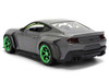2024 Ford Mustang RTR Gray with Green Wheels Bigtime Muscle Series 1/24 Diecast Model Car Jada 36593