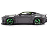 2024 Ford Mustang RTR Gray with Green Wheels Bigtime Muscle Series 1/24 Diecast Model Car Jada 36593