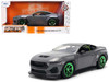 2024 Ford Mustang RTR Gray with Green Wheels Bigtime Muscle Series 1/24 Diecast Model Car Jada 36593