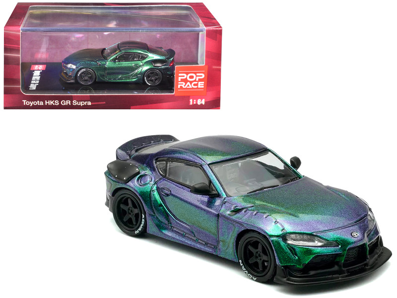 Toyota HKS GR Supra RHD Right Hand Drive Magic Purple Metallic 1/64 Diecast Model Car Pop Race PR64-HKSA90-MG