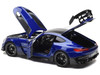 2021 Mercedes Benz AMG GT Black Series Blue Metallic with Carbon Top and Hood Stripes 1/18 Diecast Model Car Norev 183908