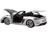 2023 718 Spyder RS Weissach Pack GT Silver Metallic with Carbon Hood 1/18 Diecast Model Car Norev 187270