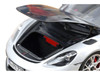 2023 718 Spyder RS Weissach Pack GT Silver Metallic with Carbon Hood 1/18 Diecast Model Car Norev 187270
