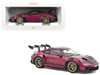 2022 Porsche 911 GT3 RS Weissach Pack Ruby Star Red with Carbon Top and Hood Stripes 1/18 Diecast Model Car Norev 187370