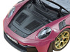 2022 Porsche 911 GT3 RS Weissach Pack Ruby Star Red with Carbon Top and Hood Stripes 1/18 Diecast Model Car Norev 187370
