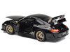 2009 Porsche 911 GT3 RS Black with Gold Accents and Wheels 1/18 Diecast Model Car Norev 187563
