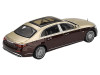 Mercedes Maybach S 680 Gold Metallic and Dark Red Metallic Limited Edition 1/64 Diecast Model Car Mini GT MGT00962