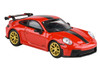 2025 Porsche 911 GT3 992 2 Guards Red with Carbon Stripe and Gold Wheels 1/64 Diecast Model Car Paragon Models PA-55871