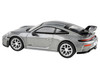 2025 Porsche 911 GT3 992 2 GT Silver Metallic with Carbon Stripe 1/64 Diecast Model Car Paragon Models PA-55872