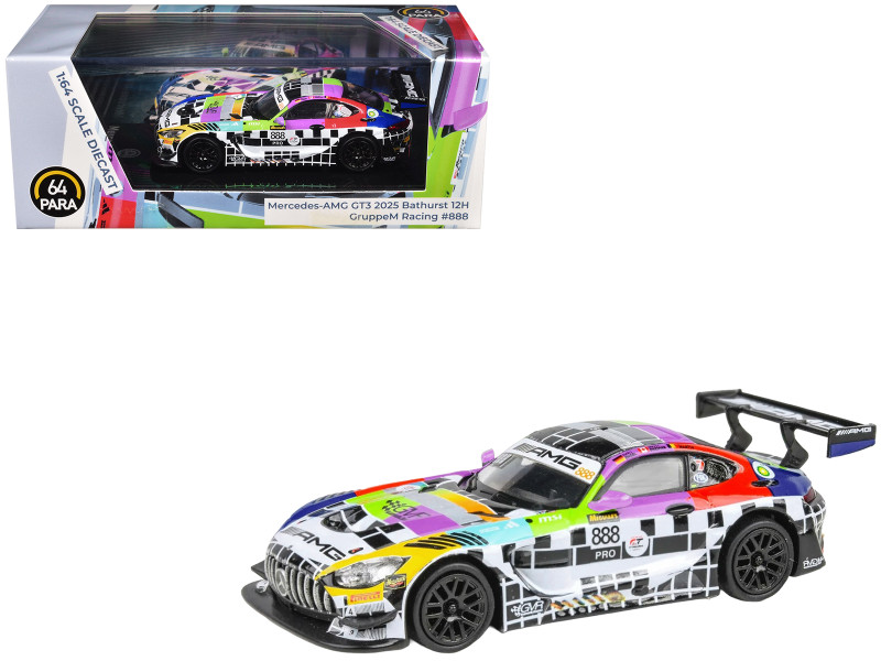 Mercedes AMG GT3 #888 Maro Engel Mikael Grenier Maxime Martin GruppeM Racing Bathurst 12 Hour 2025 1/64 Diecast Model Car Paragon Models PA-56361