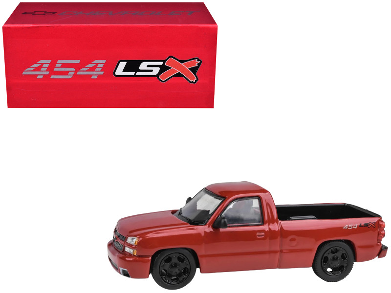 2006 Chevrolet Silverado 454 LSX Pickup Truck Victory Red 1/64 Diecast Model Car Paragon Models PB-55382