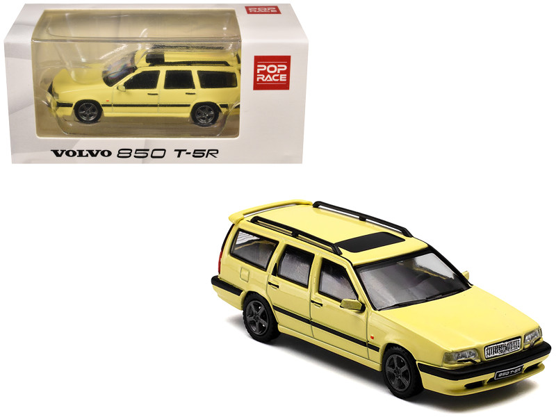 Volvo 850 T 5R Estate Wagon Cream Yellow 1/64 Diecast Model Car Pop Race PR64-850-CYL