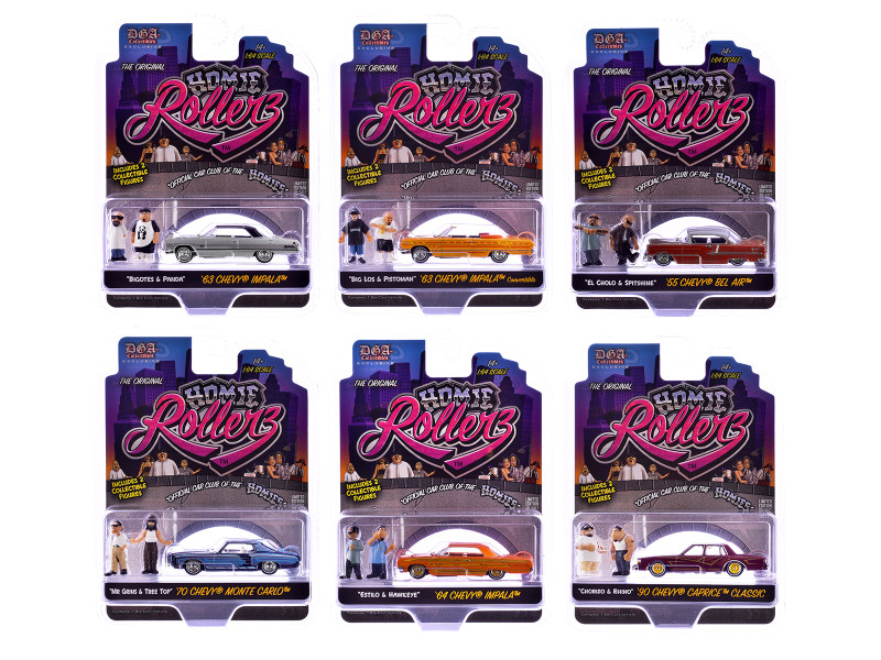 Homie Rollerz 2025 Series 1 Set of 6 Pieces Diecast Model Cars Greenlight and DGA 204871