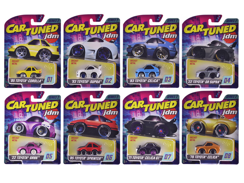 JDM Tuners Series 2 Set of 8 Pieces Diecast Model Cars CarTuned 558675-XX1