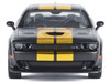 2018 Dodge Challenger SRT Hellcat Widebody Matt Black with Gold Stripes and Graphics Midnight Eclipse Series 1/24 Diecast Model Car Motormax 79201BK