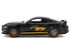 2018 Ford Mustang GT 5 0 Black with Gold Stripes and Graphics Midnight Eclipse Series 1/24 Diecast Model Car Motormax 79204
