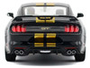 2018 Ford Mustang GT 5 0 Black with Gold Stripes and Graphics Midnight Eclipse Series 1/24 Diecast Model Car Motormax 79204
