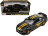 2018 Ford Mustang GT 5 0 Black with Gold Stripes and Graphics Midnight Eclipse Series 1/24 Diecast Model Car Motormax 79204