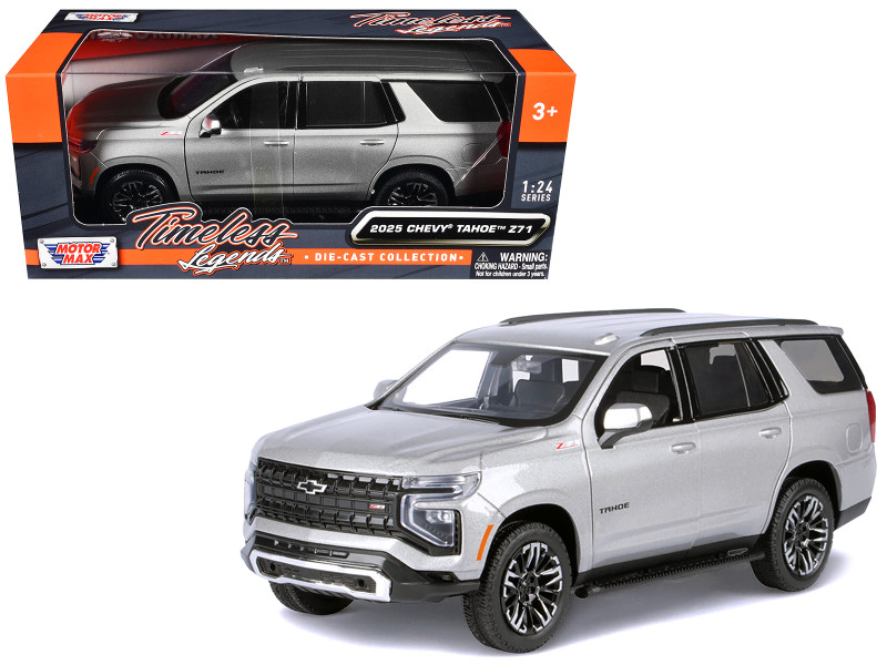 2025 Chevrolet Tahoe Z71 Gray Metallic Timeless Legends Series 1/24 Diecast Model Car Motormax 79392GRY