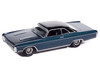 1970 Plymouth Sport Fury GT Jamaican Blue Metallic with Black Top Vintage Muscle Series 1/64 Diecast Model Car Auto World 64512-AWSP192B