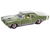 1968 Dodge Coronet R T Medium Green Metallic with White Interior Vintage Muscle Series 1/64 Diecast Model Car Auto World 64512-AWSP194A