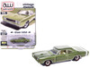 1968 Dodge Coronet R T Medium Green Metallic with White Interior Vintage Muscle Series 1/64 Diecast Model Car Auto World 64512-AWSP194A