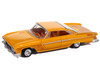 1961 Dodge Dart Phoenix Lowrider Mango Smoothie Metallic with Graphics and Orange Interior Vintage Muscle Series 1/64 Diecast Model Car Auto World 64512-AWSP195A