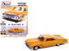 1961 Dodge Dart Phoenix Lowrider Mango Smoothie Metallic with Graphics and Orange Interior Vintage Muscle Series 1/64 Diecast Model Car Auto World 64512-AWSP195A